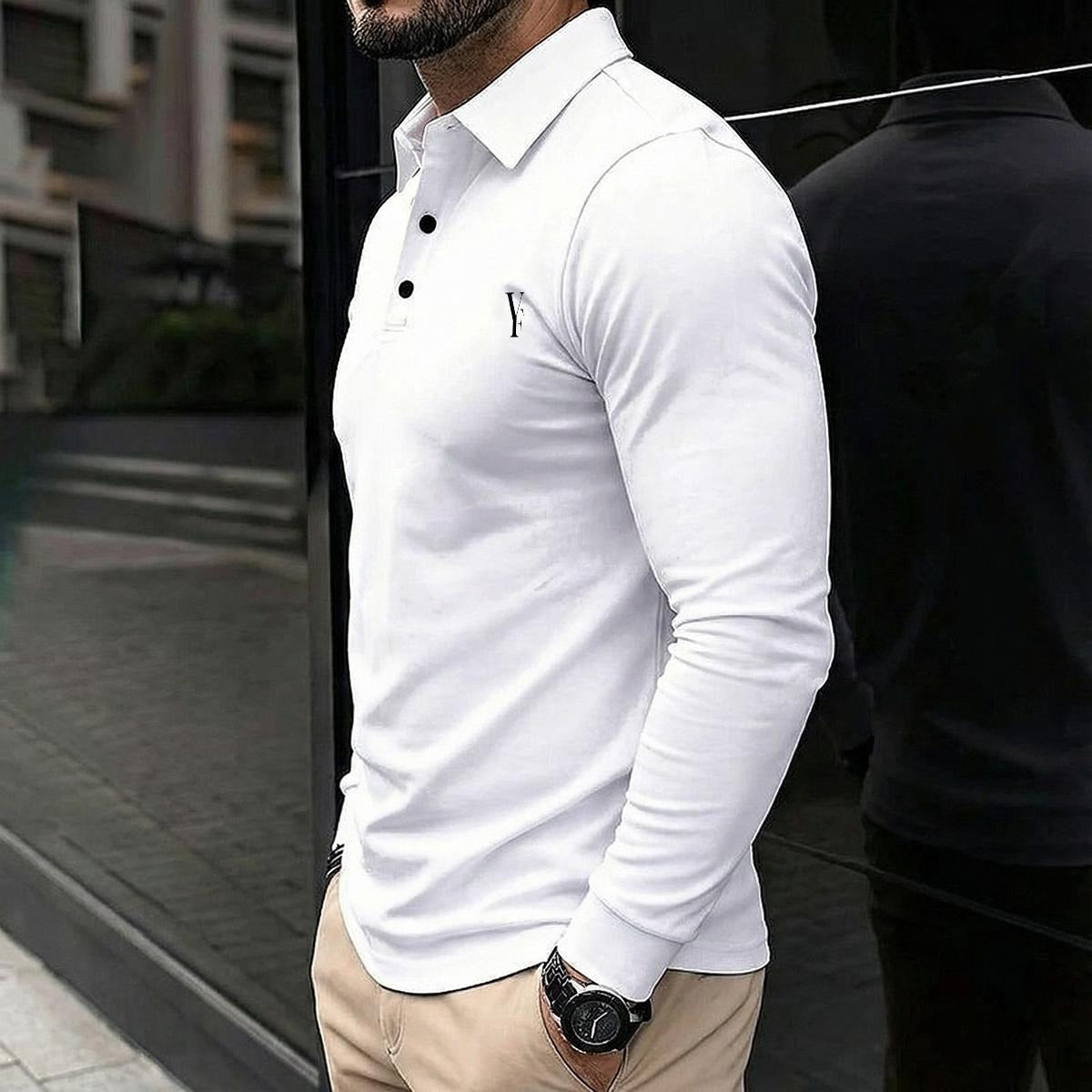 Men's Polo Shirt with Long Sleeve