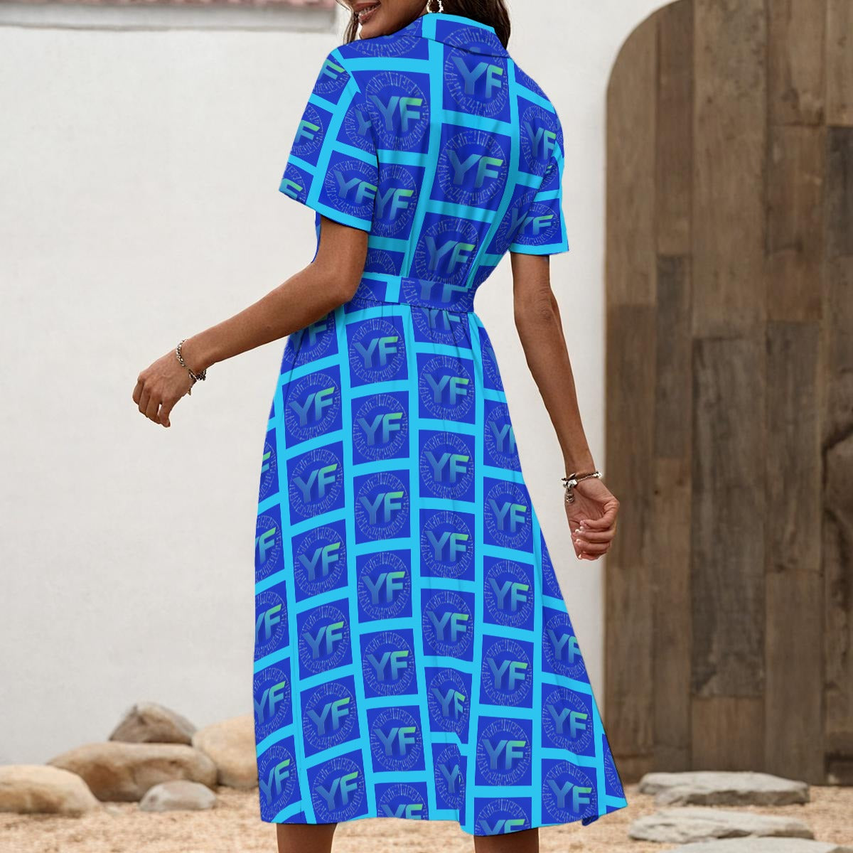 Women's Shirt Dress with Waist Tie